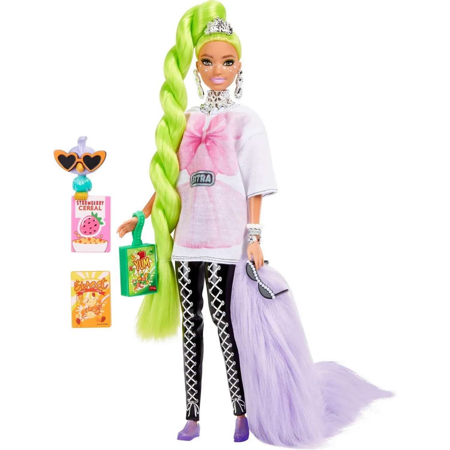 Кукла Barbie Экстра с зелеными неоновыми волосами MATTEL GRN27/NDJ44 - фото 1