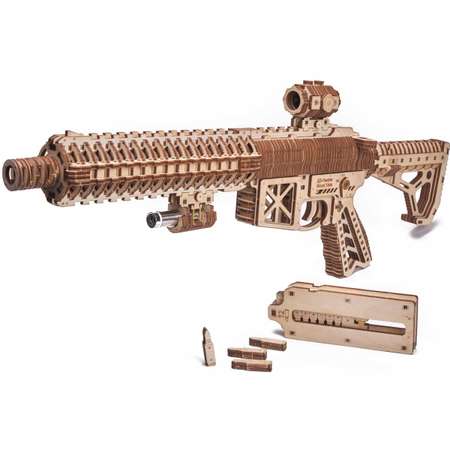 Модель сборная Wood Trick Штурмовая винтовка AR-T «стреляет пулями»