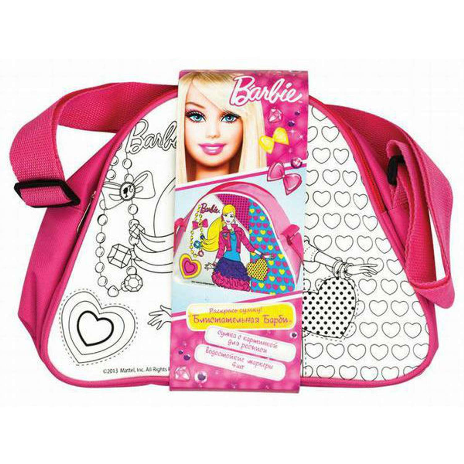 Набор для росписи Barbie сумка + фломастеры Barbie - фото 1