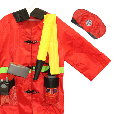 Игровой костюм Пожарный SHARKTOYS карнавальный костюм с аксессуарами от 3 до 8 лет.