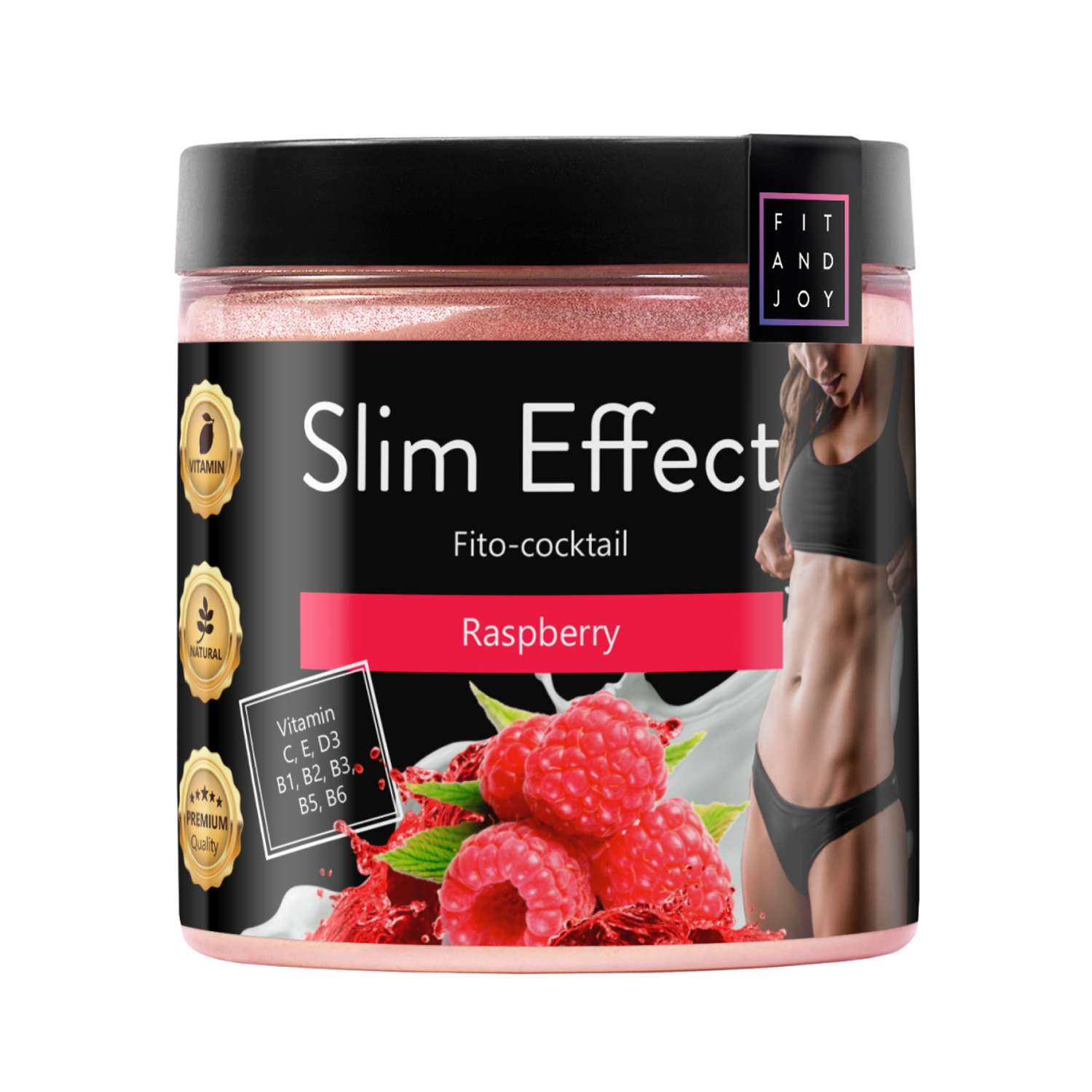 Фитококтейль FIT AND JOY Slim Effect для снижения аппетита и похудения Малина - фото 1