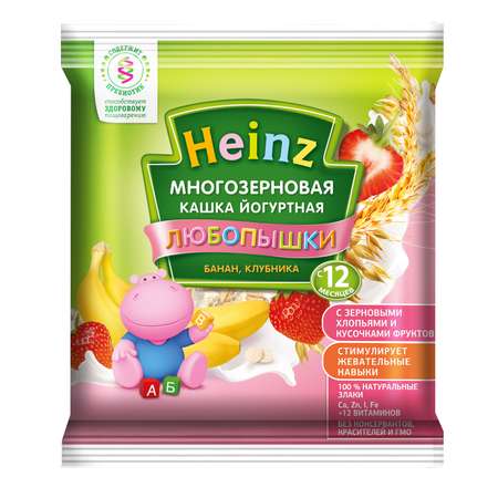 Каша Heinz йогуртная многозерновая банан-клуника 30г с 12месяцев