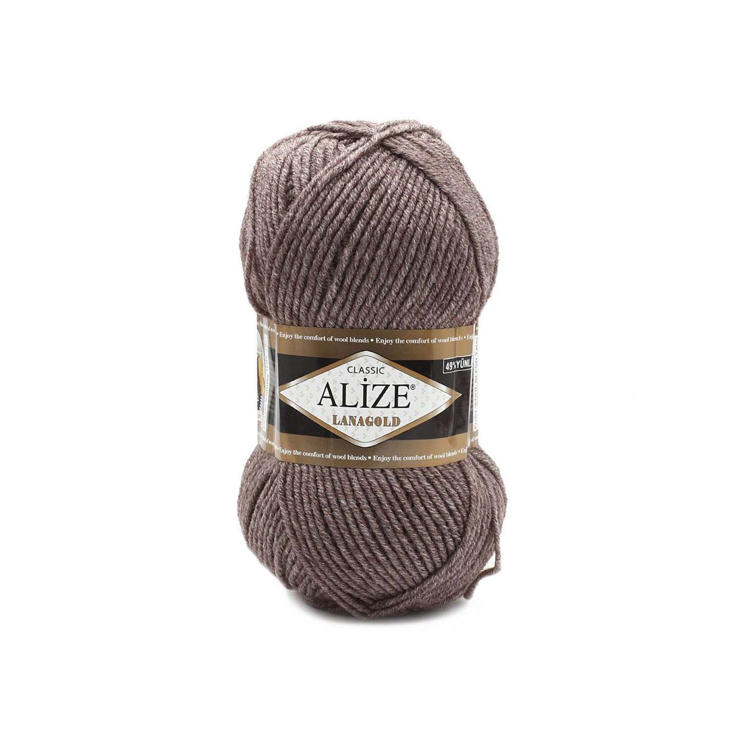 Пряжа Alize полушерстяная мягкая тонкая теплая Lanagold 100 гр 240 м 5 мотков 240 коричневый - фото 6
