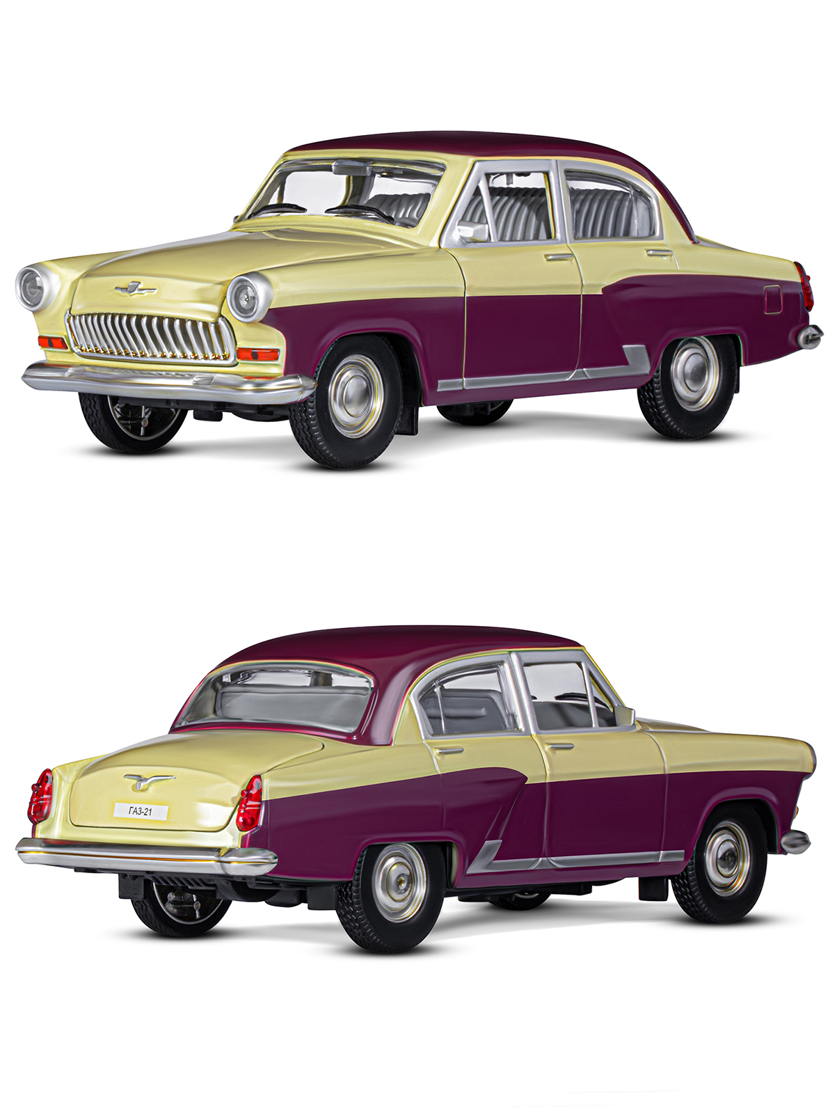 Автомобиль АВТОпанорама ГАЗ 21 Волга 1:24 многоцветный JB1200212 - фото 5