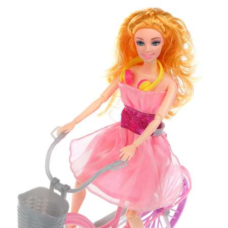 Кукла на прогулке Наша Игрушка Кукла на велосипеде игрушка для девочки