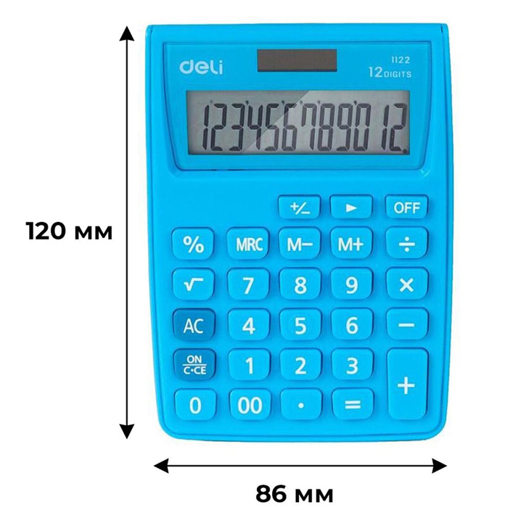 Калькулятор Deli карманный 12 разр. LCD-дисплей - фото 2