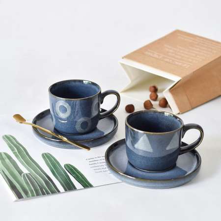 Набор кружек Arya Home Collection для кофе и чая с блюдцами 350 мл Nordic 2 шт