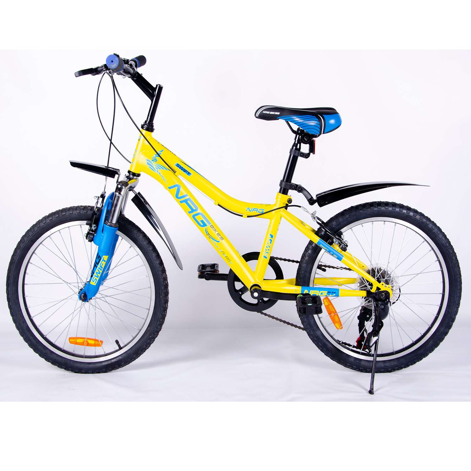Велосипед NRG BIKES SWIFT 20 lemon-blue-black - фото 3