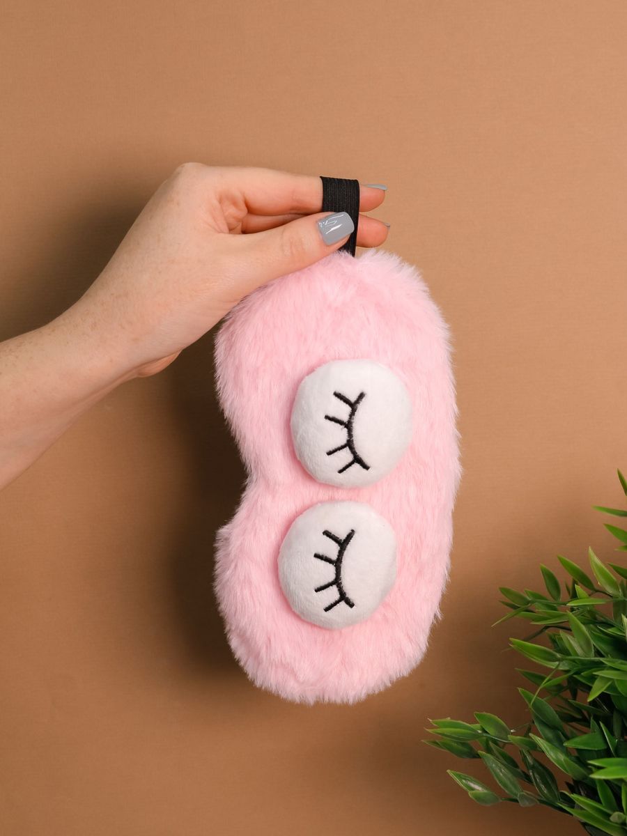 Маска для сна iLikeGift Sleeping plush eyes pink - фото 3