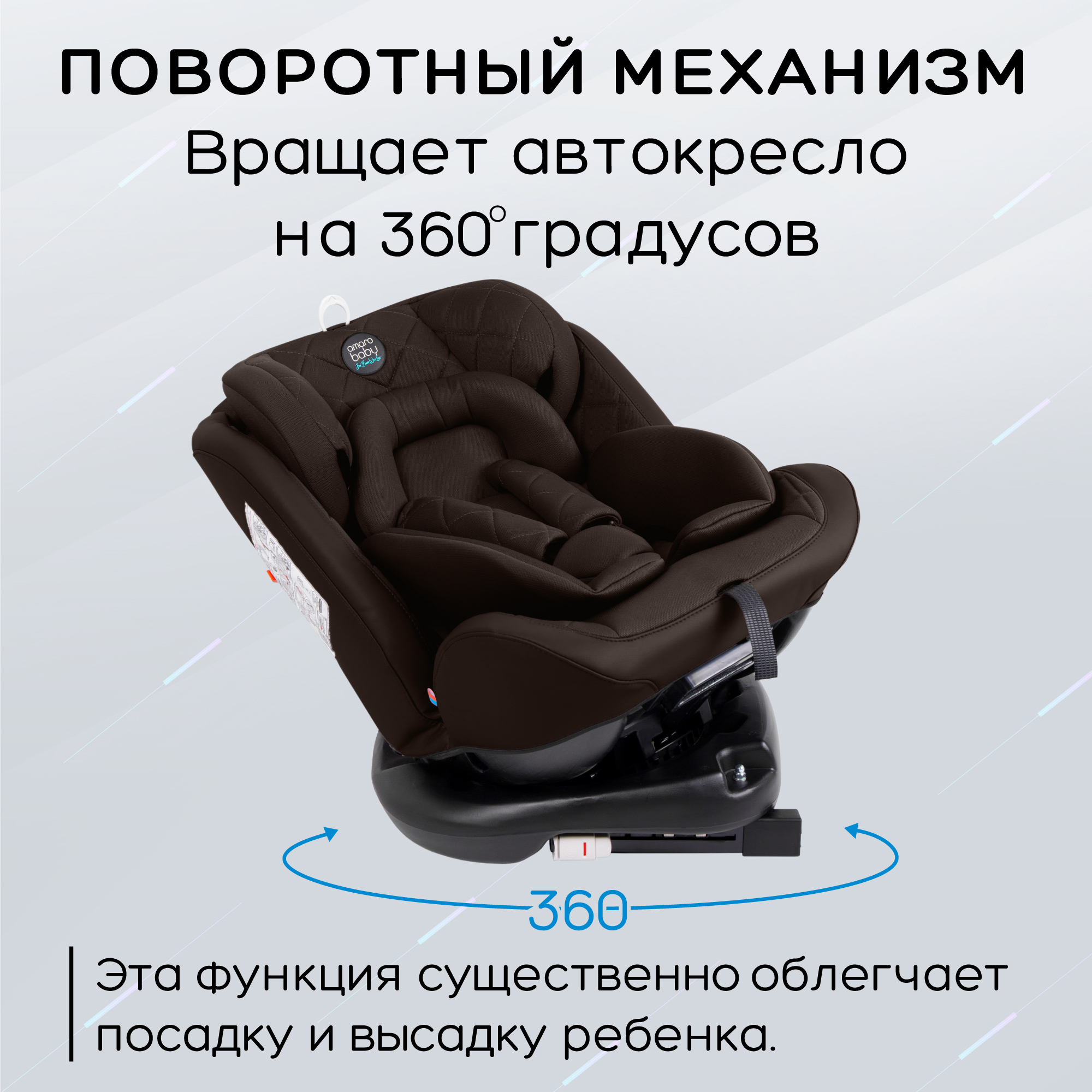 Автокресло Amarobaby Brilliant Isofix класс D группа 0+/1/2/3 Коричневый - фото 3