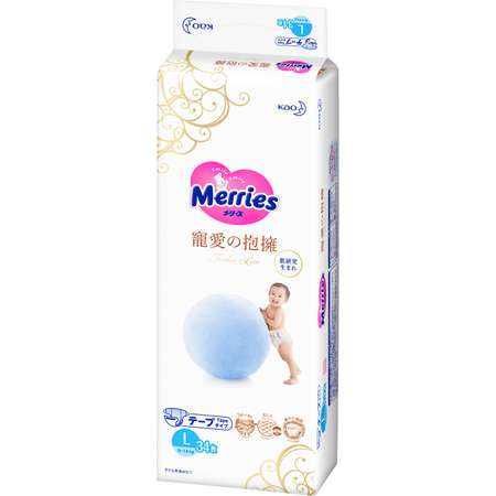 Подгузники Merries 34 шт. L