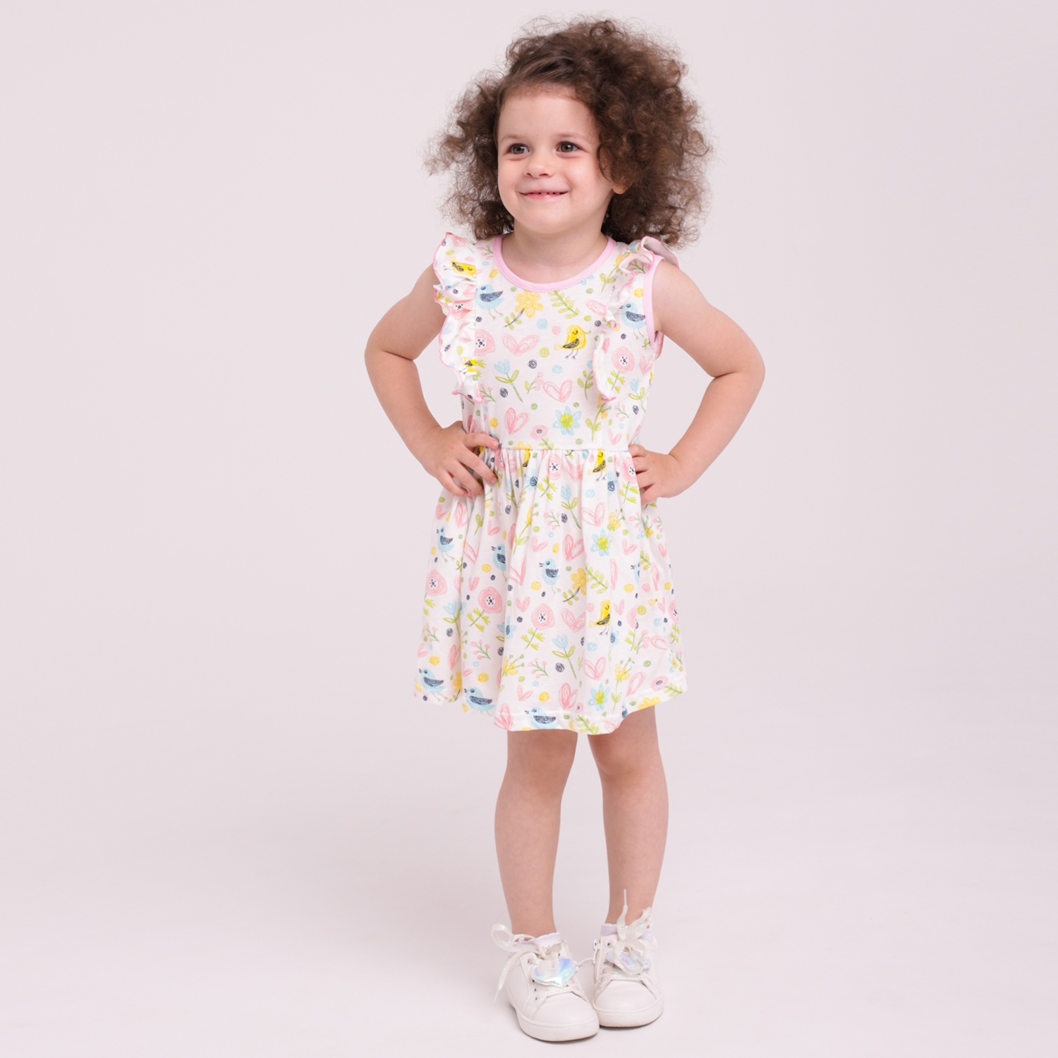 Платье Babycollection ЦБ-00030416молочный лимонный розовый - фото 1