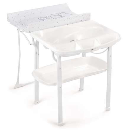 Пеленальный столик с ванночкой CAM Aqua Spa 0-11кг дизайн Тедди серый
