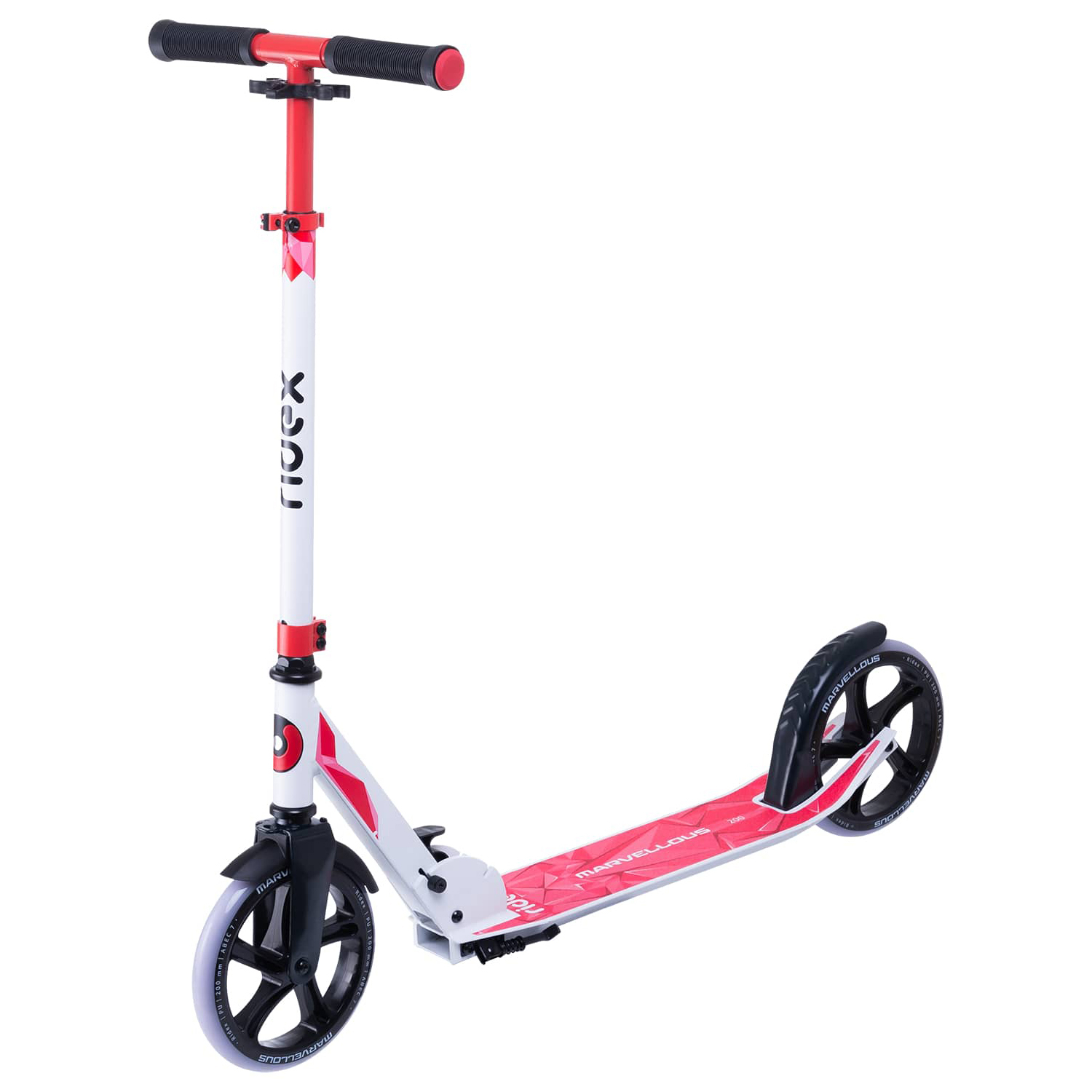 Самокат RIDEX двухколесный Scooter 2 wheels Marvellous 200 white/red - фото 1