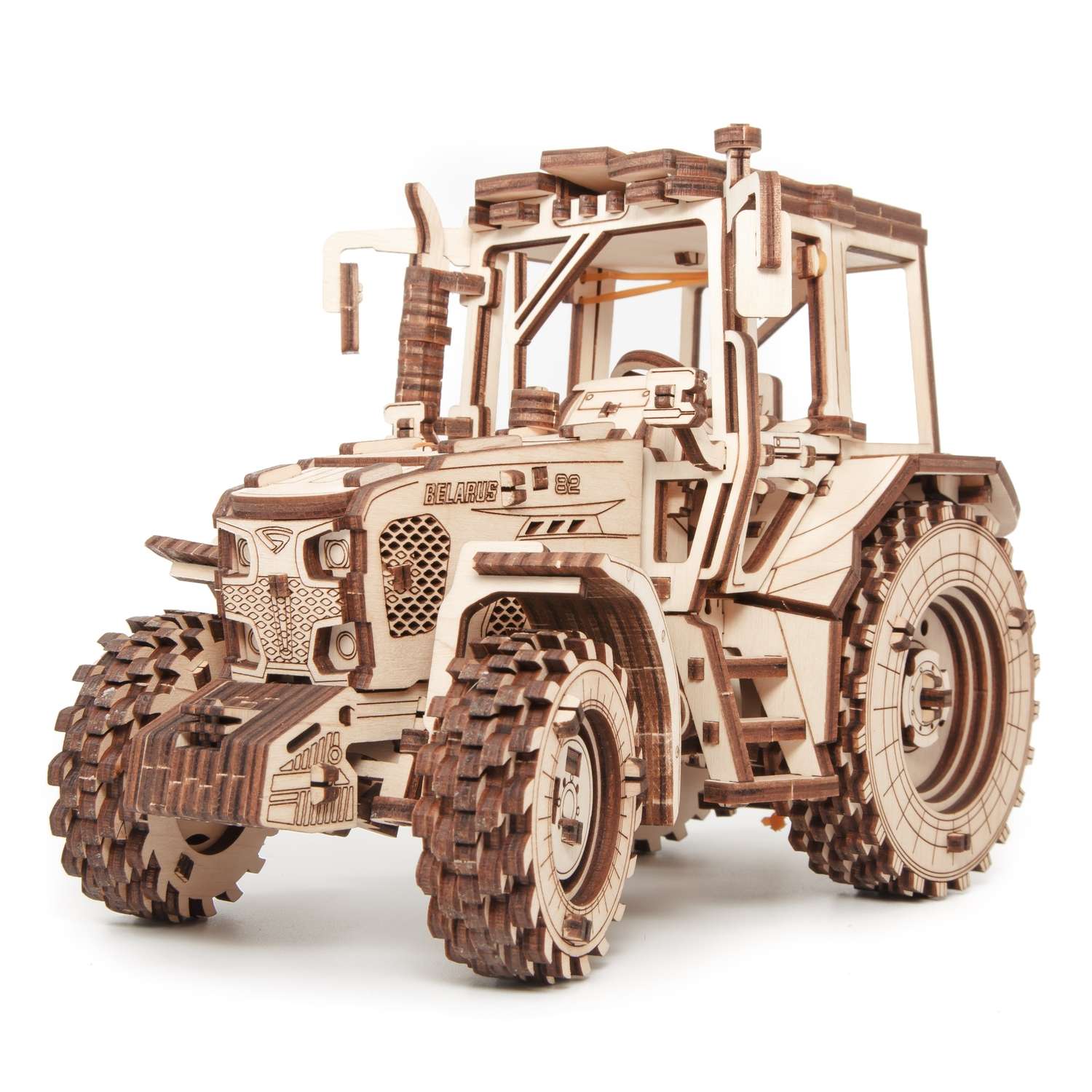 Сборная модель Eco Wood Art Трактор Беларус 82 механический из дерева ETBLR - фото 1