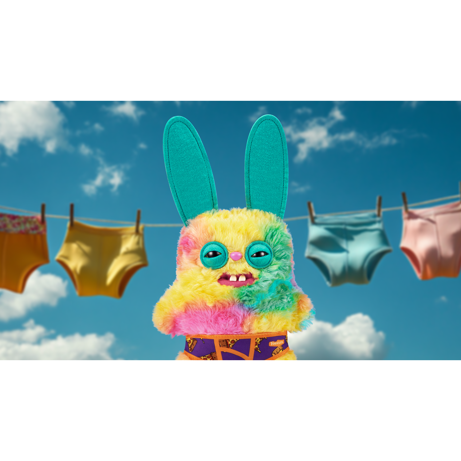 Игрушка мягкая FUGGLER Озорной кролик Разноцветные Труселя 24см 15723H - фото 10