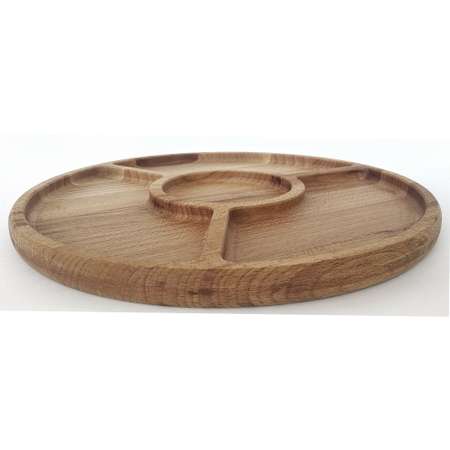 Менажница круглая Хозяюшка с отсеками деревянная из бука D 295 h 20