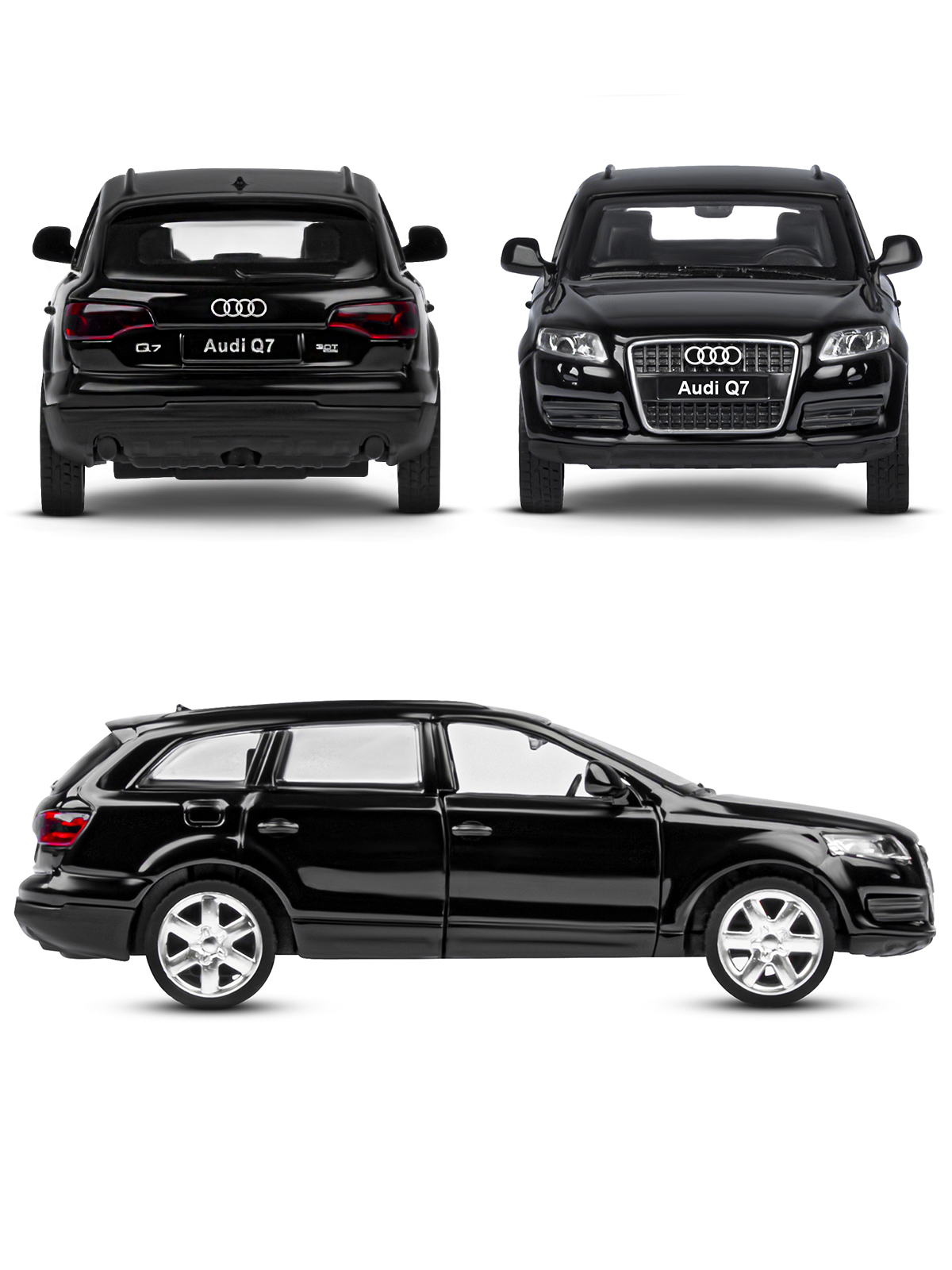 Машинка металлическая АВТОпанорама 1:43 Audi Q7 черный инерционная JB1251250 - фото 4