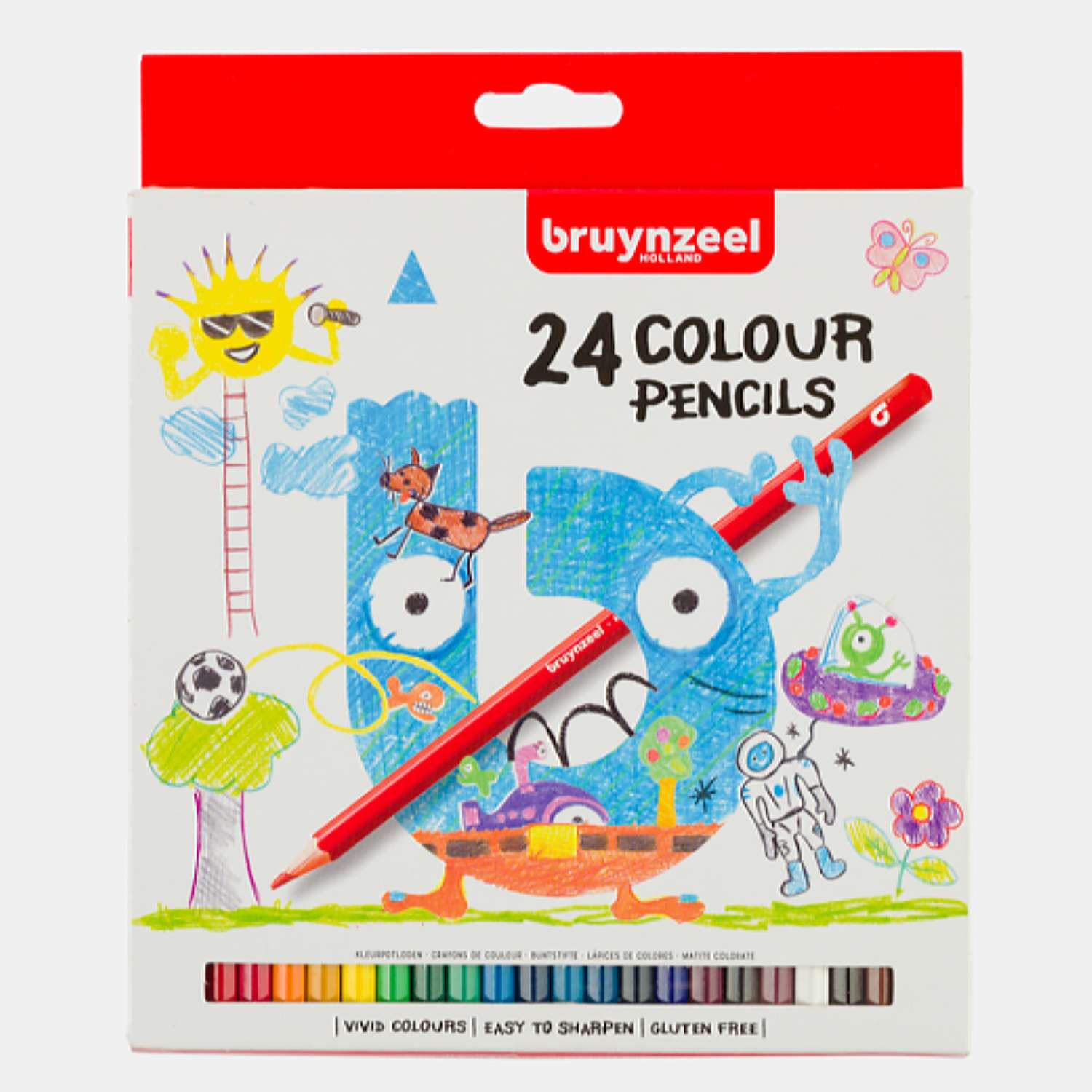 Набор цветных карандашей BRUYNZEEL Kids 24 цвета в картонной упаковке - фото 1