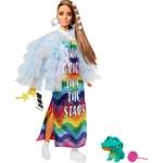 Кукла Barbie Экстра в радужном платье GYJ78