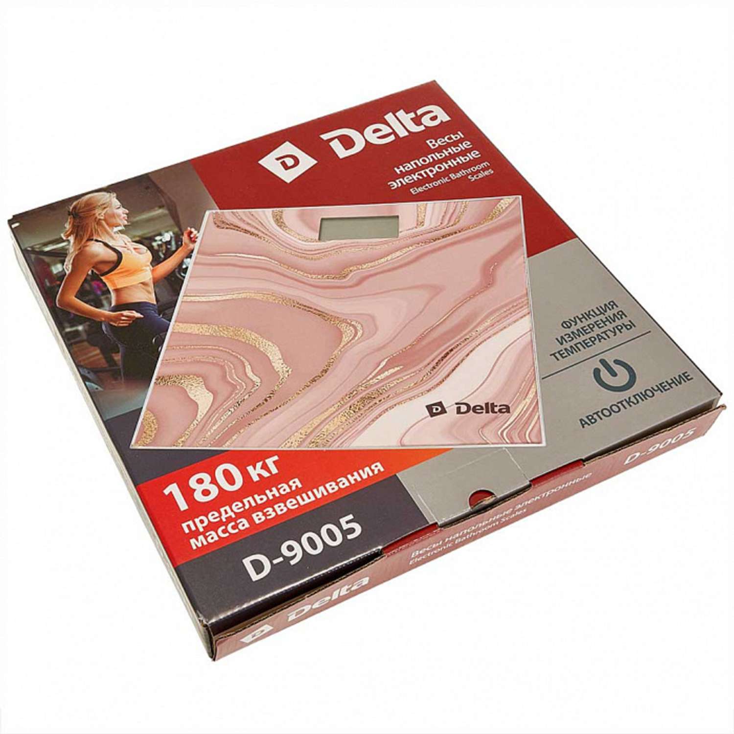 Весы напольные Delta D-9005 Розовый камень электронные 180 кг - фото 2