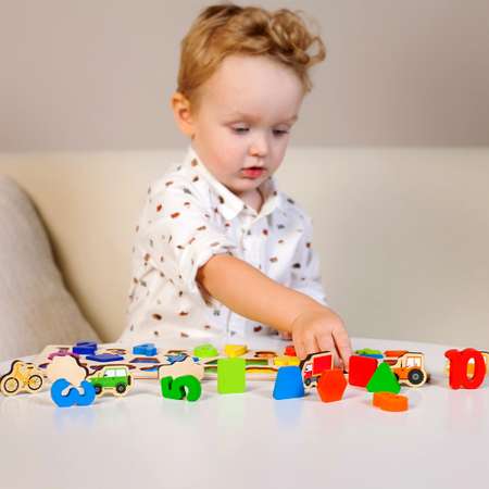 Пазл сортер Alatoys развивающая деревянная игрушка для малышей Монтессори