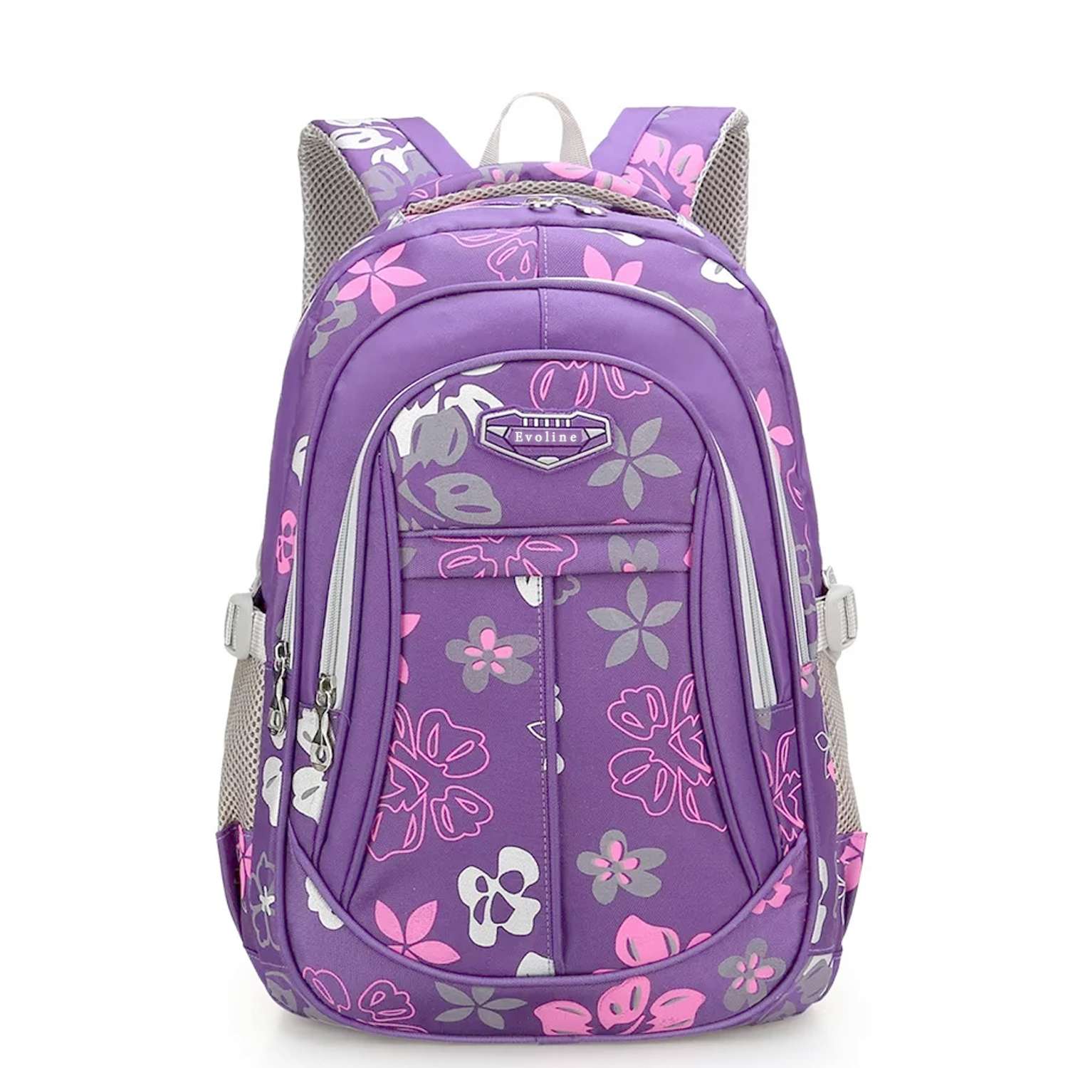 Рюкзак школьный Evoline Средний фиолетовый серый EVO-160 - фото 1