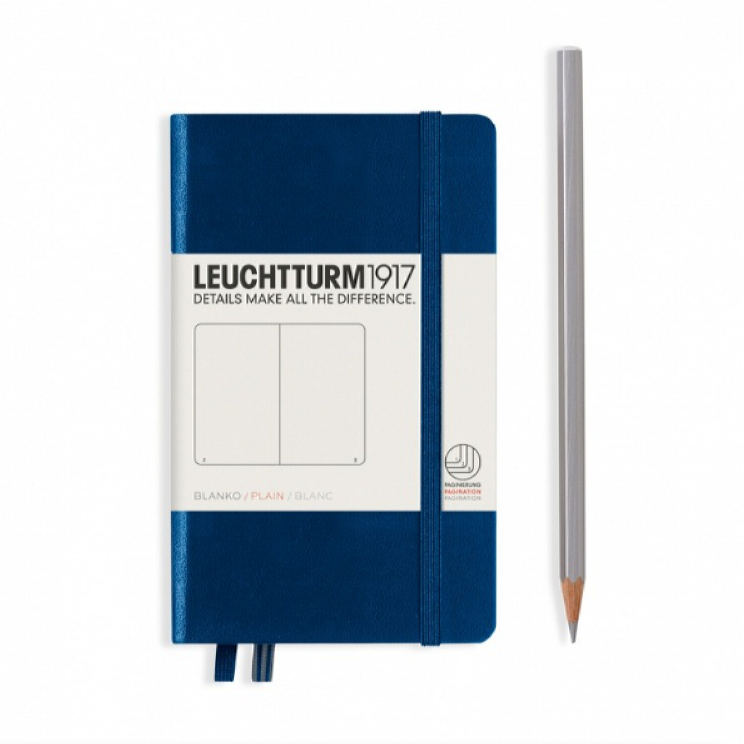 Блокнот Leuchtturm1917 Classic A6 80гм2 187 стр нелинованный твердая обложка цвет синий - фото 1