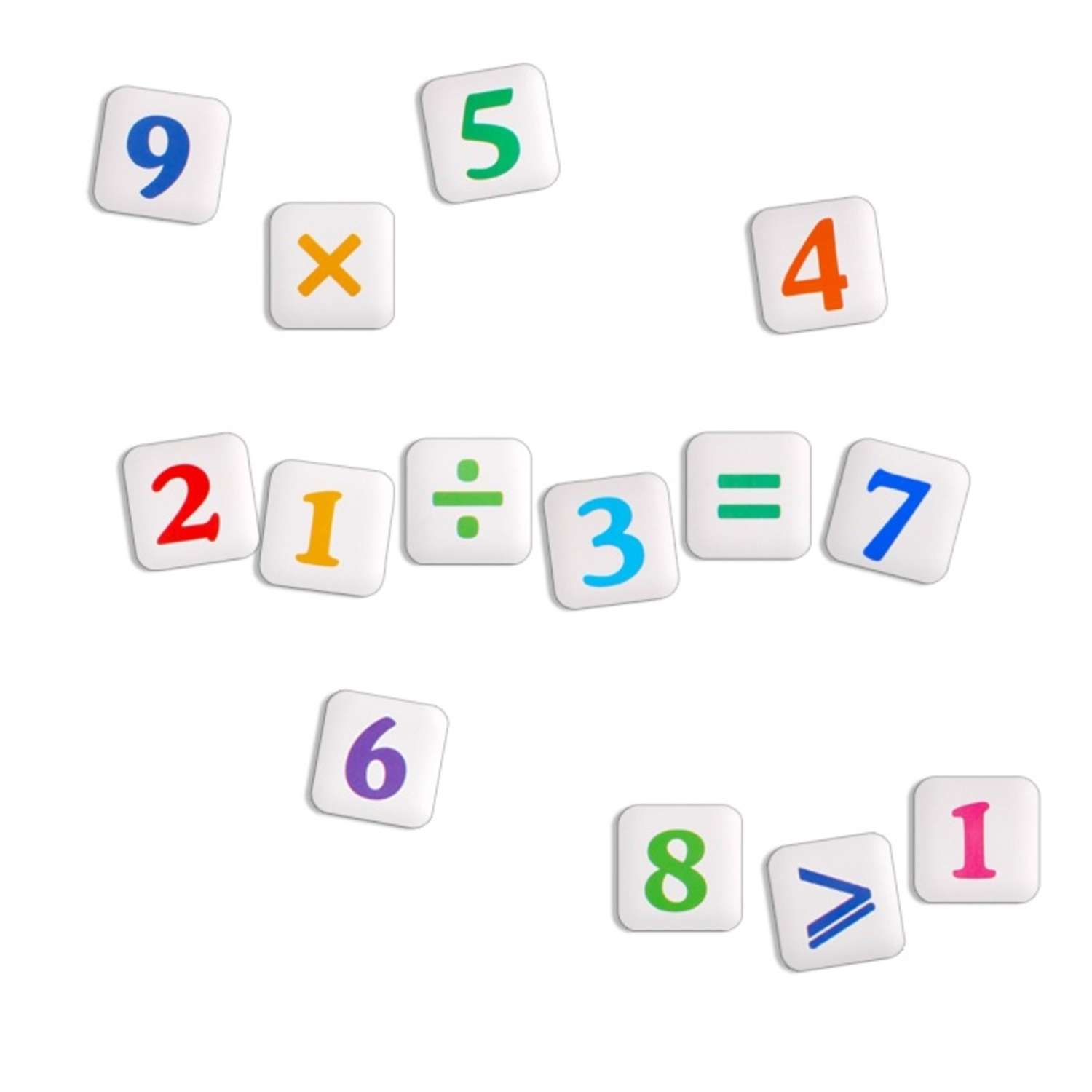 Магниты для доски Darvish канцелярские школьные разноцветные цифры и знаки 35 шт - фото 2