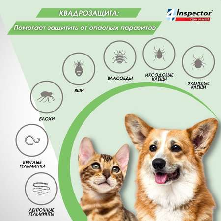 Таблетки для кошек и собак Inspector Quadro Tabs 2-8кг