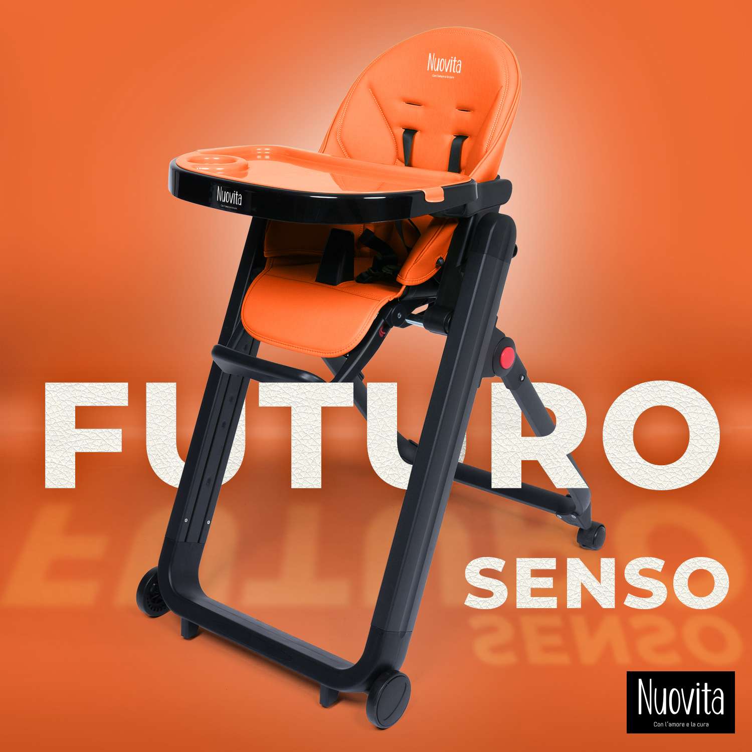 Стульчик для кормления Nuovita Futuro Senso Nero Оранжевый - фото 2