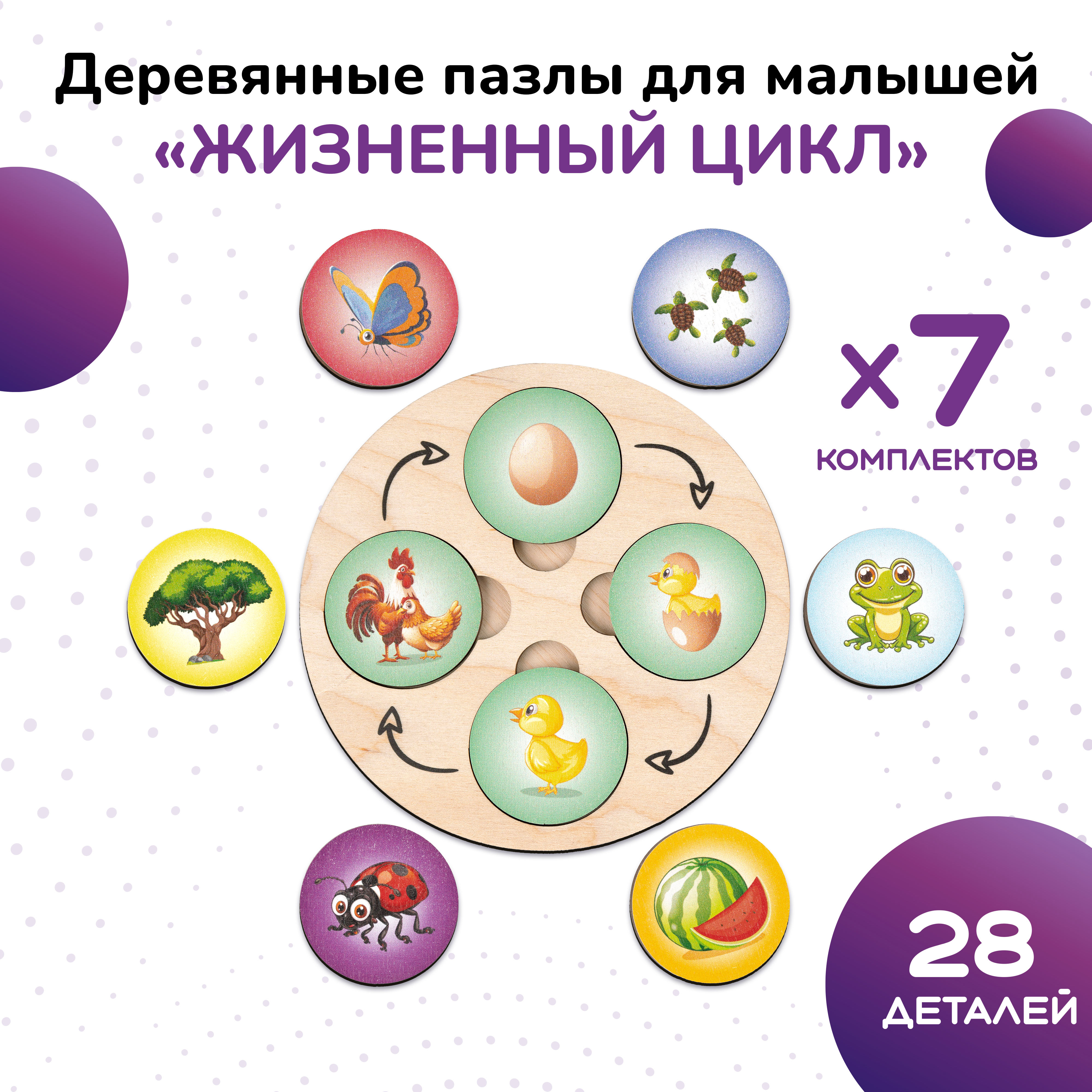 Пазл фигурный деревянный Active Puzzles Эволюция - фото 1