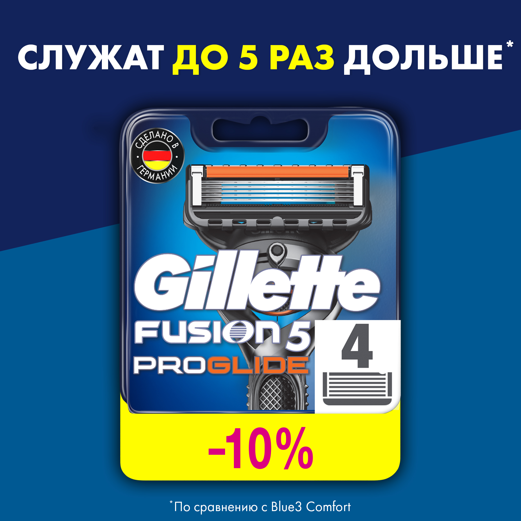 Кассеты сменные для бритья Gillette Fusion ProGlide 4шт - фото 2