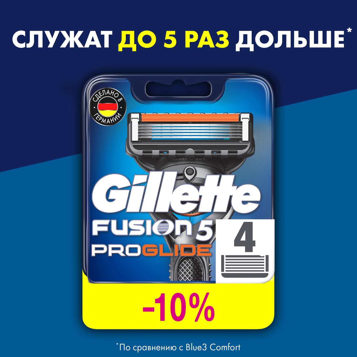 Кассеты сменные для бритья Gillette Fusion ProGlide 4шт - фото 2