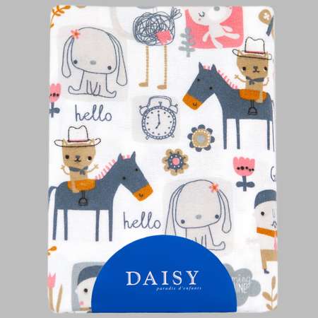 Пеленка Daisy Фланель 1шт. 75х120см лошадки