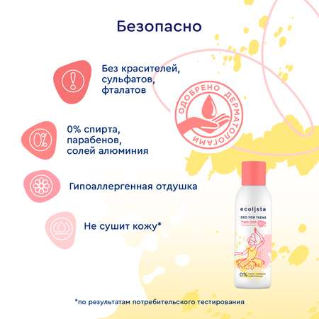 Дезодорант детский Ecolista для девочек и подростков 125 мл