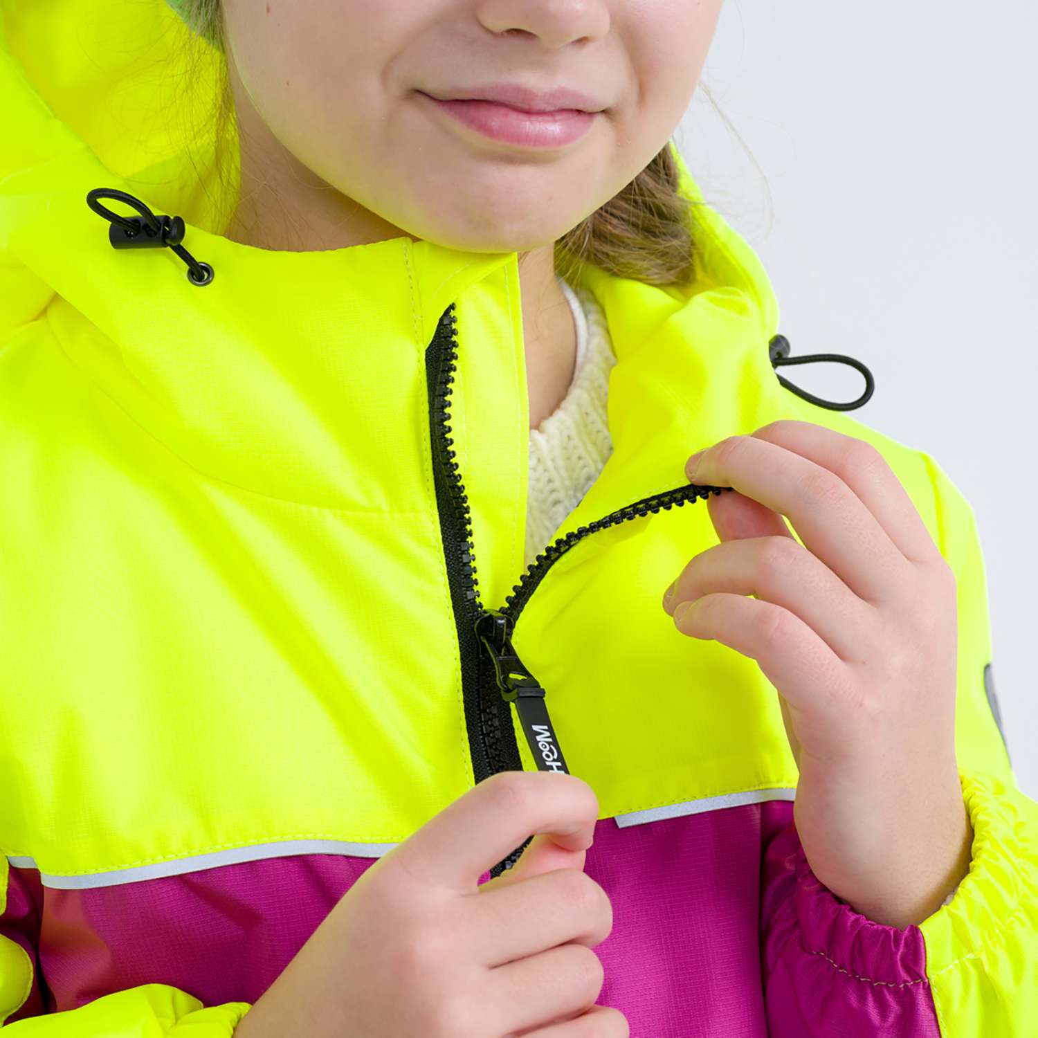 Куртка Shoom Куртка 22-024 Желтый неон/темно-розовый - фото 7