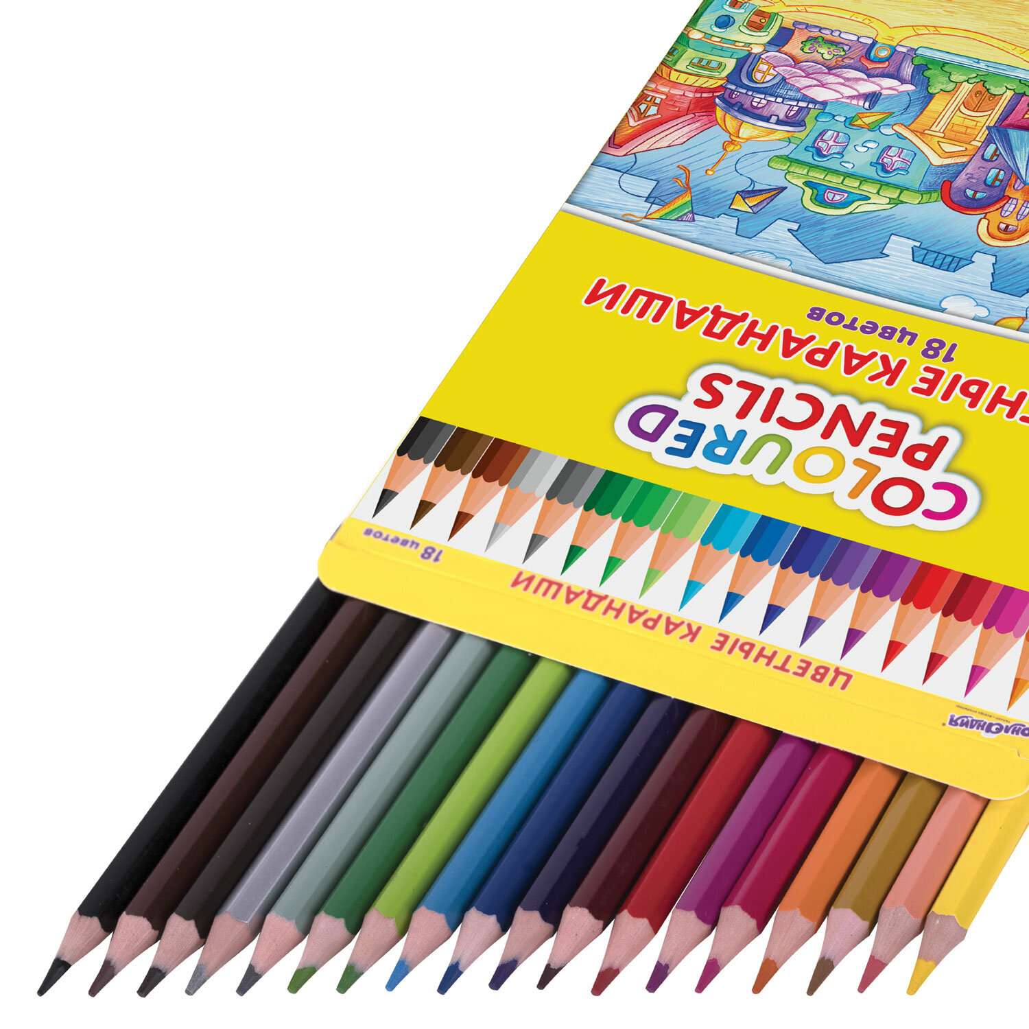 Карандаши цветные Юнландия для рисования набор 18 цветов - фото 8