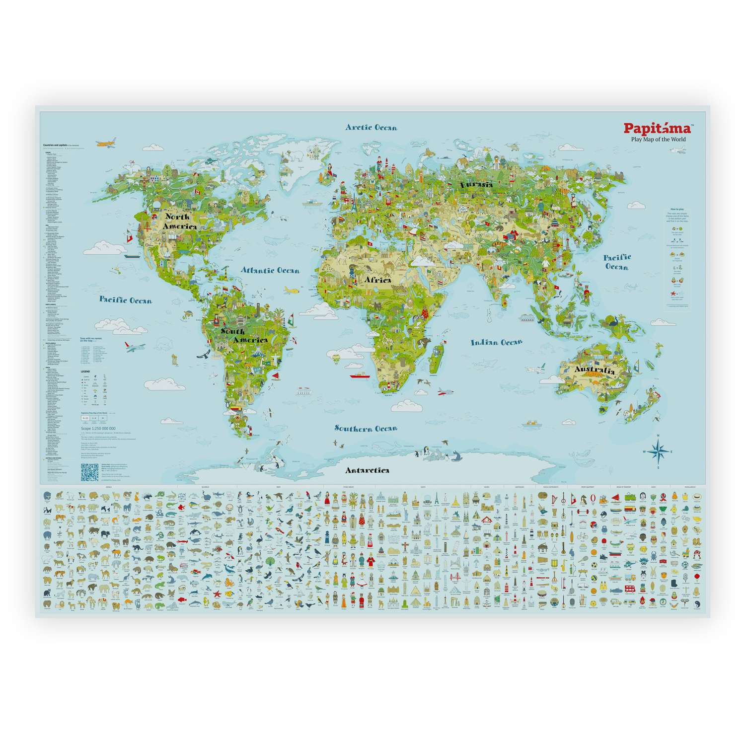 Карта мира на английском языке Papitama Игровая - фото 1