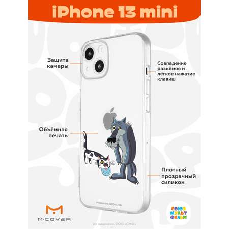 Силиконовый чехол Mcover для смартфона Apple iPhone 13 mini Союзмультфильм Кот и волк