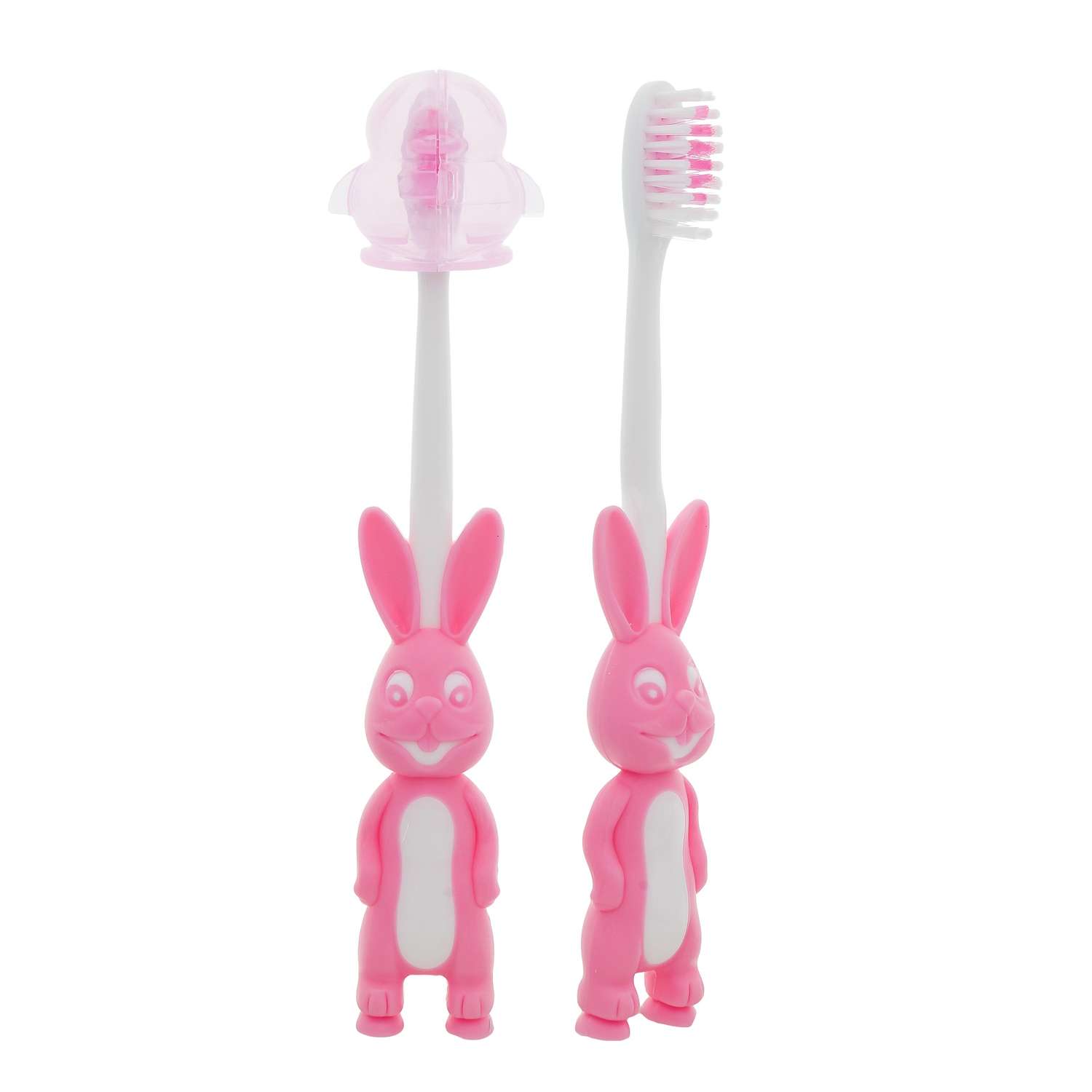 Зубные щетки детские Hi Dent Bunny мягкая с колпачком 7-10лет розовая 2шт - фото 1