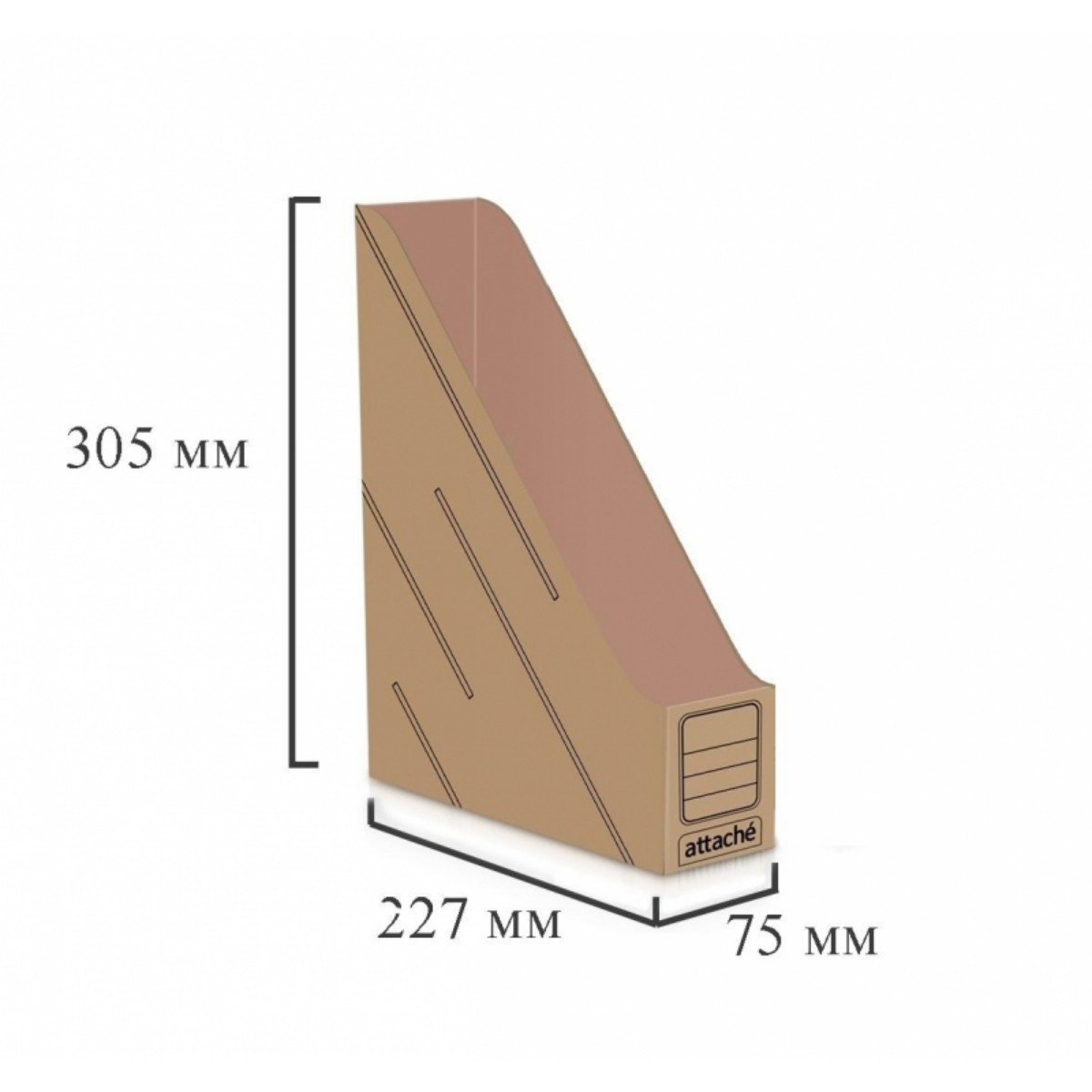 Вертикальный накопитель Attache 75мм сборный бурый с дизайном 4 штуки в упаковке - фото 3