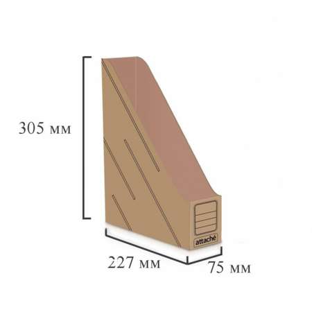Вертикальный накопитель Attache 75мм сборный бурый с дизайном 4 штуки в упаковке