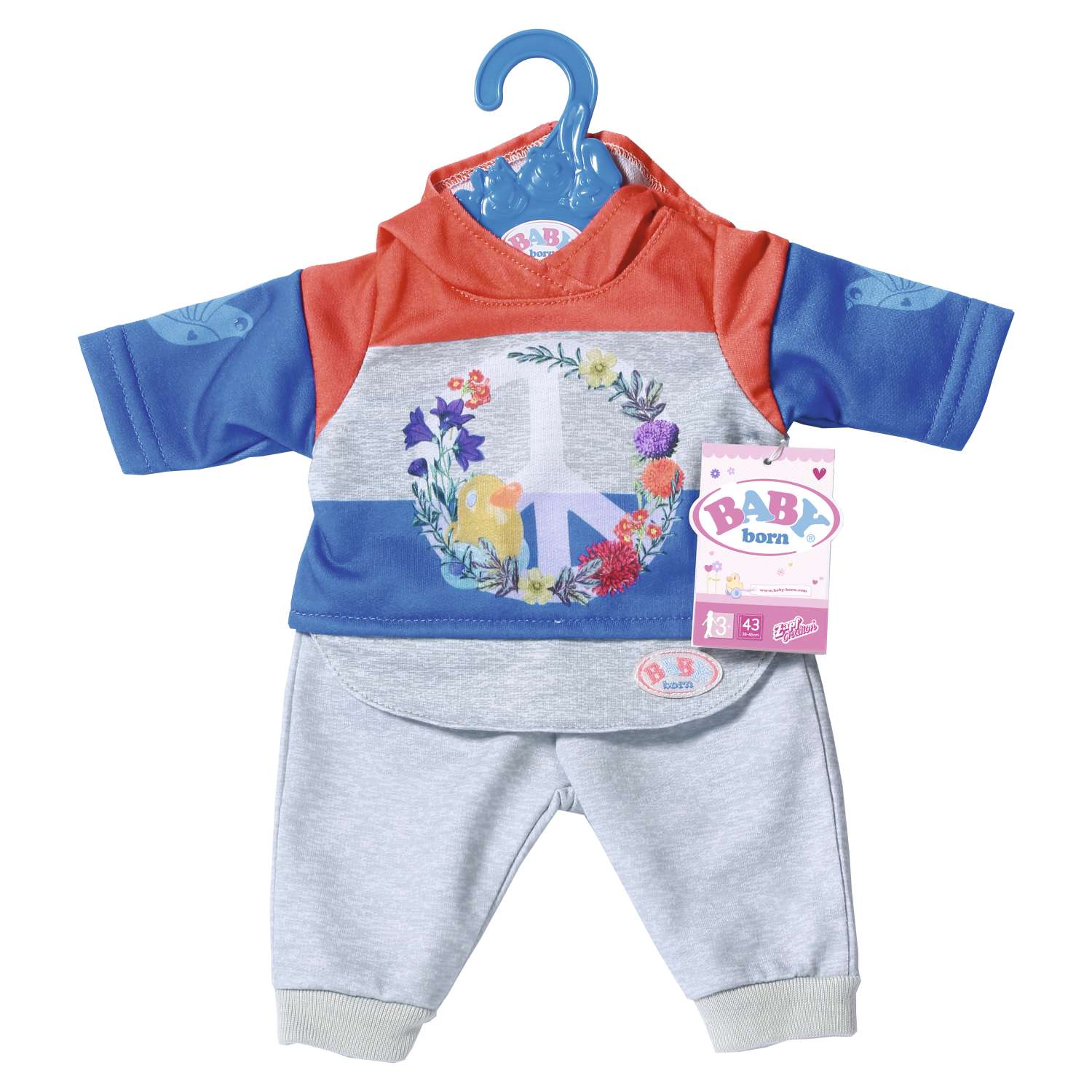 Одежда для кукол Zapf Creation Baby Born Цветочный костюмчик Синий 826-980B 826-980B - фото 1
