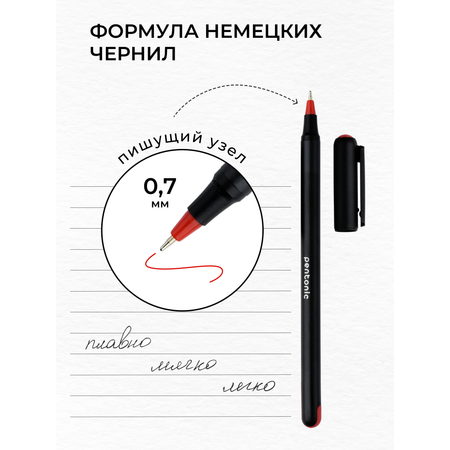 Ручки LINC шариковые PENTONIC красные чернила 12 штук
