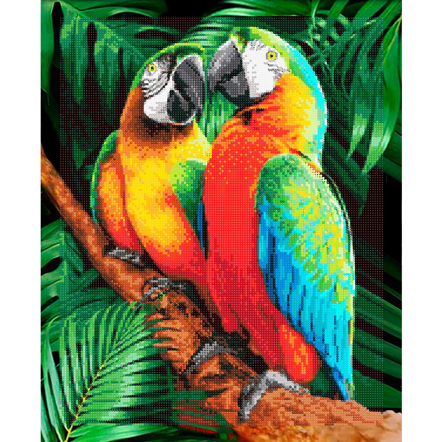 Алмазная мозаика Art on Canvas Попугаи холст на подрамнике 40х50 см - фото 2