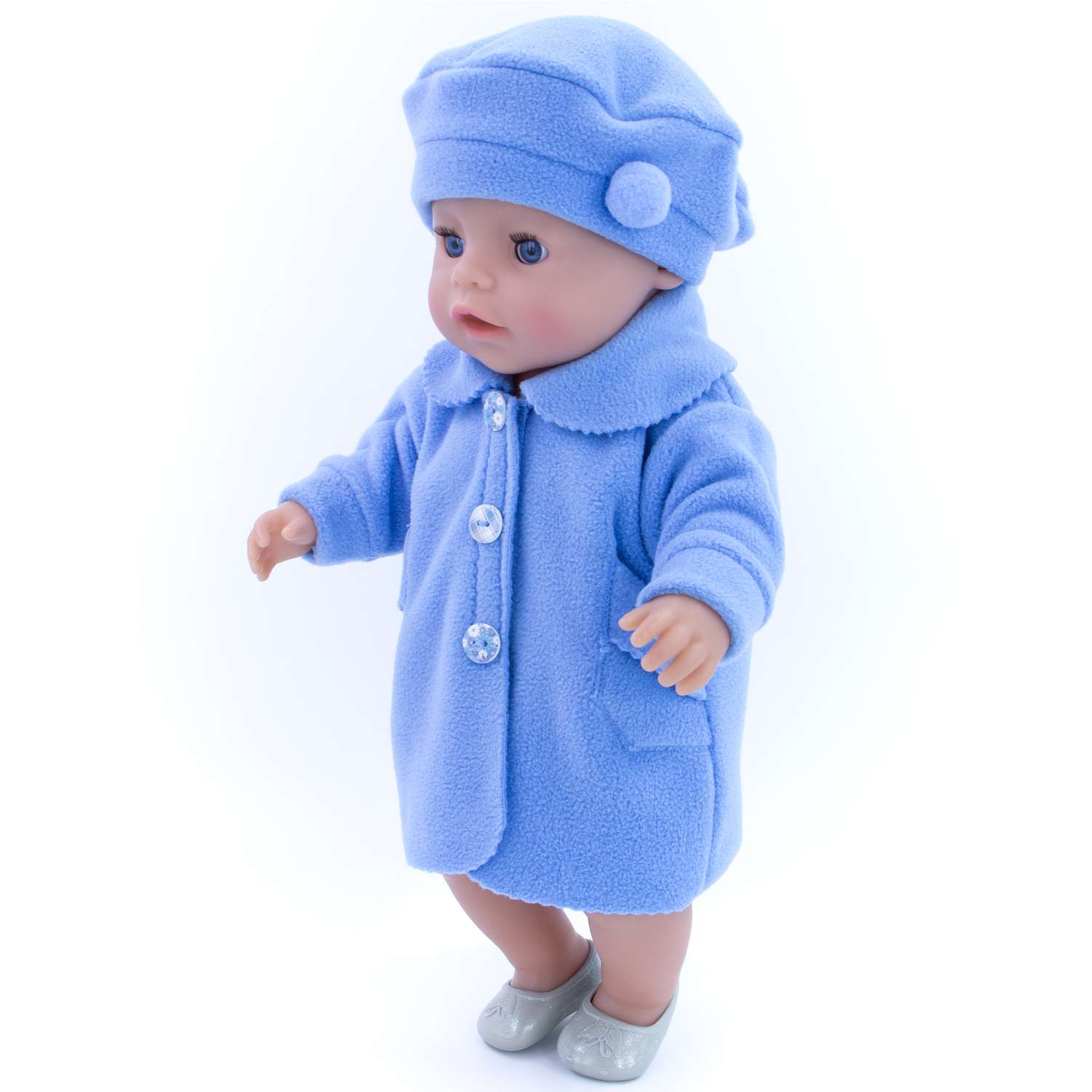Комплект одежды Модница Пальто с беретом для пупса 43-48 см 6119 голубой 6119голубой - фото 4