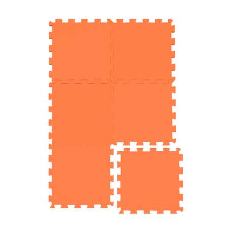 Мягкий пол ElBascoToys универсальный оранжевый 6 элементов 29х29 см
