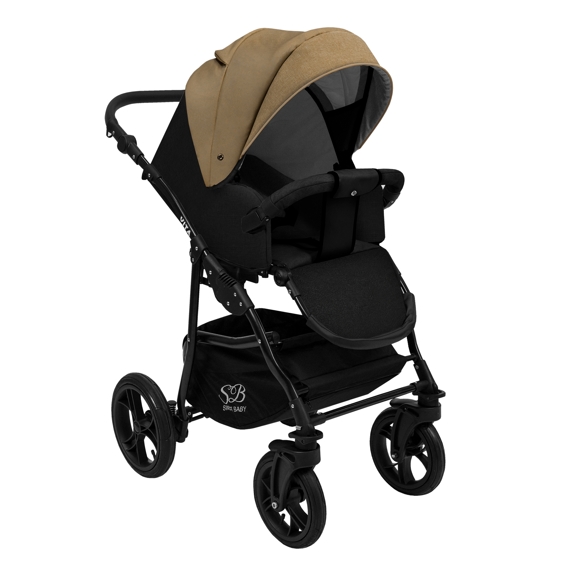 Коляска 2в1 Sweet Baby Vita Beige Black - фото 7