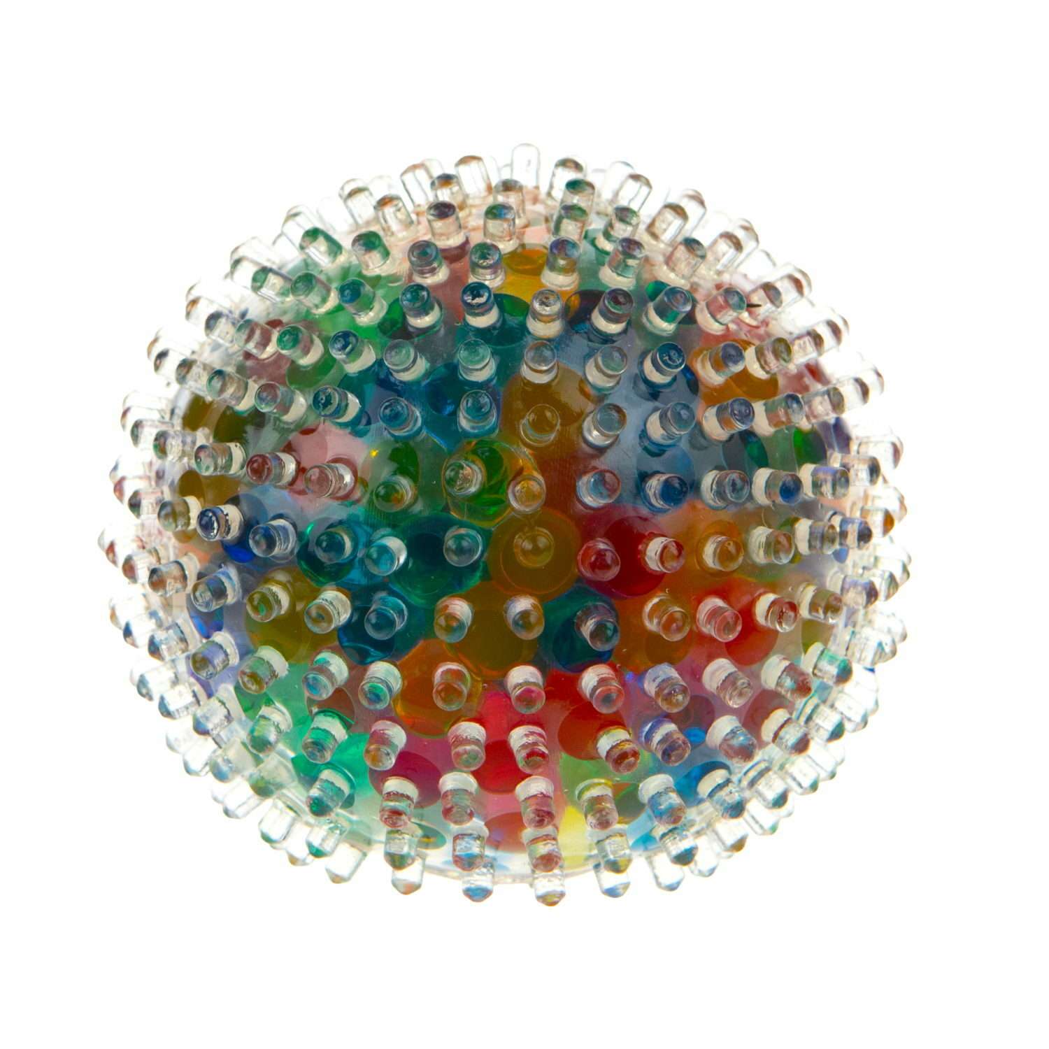 Игрушка-антистресс 1TOY Жмяка шар игольчатый с разноцветными шариками - фото 1